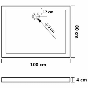 Βάση Ντουζιέρας Ορθογώνια Λευκή 80 x 100 εκ. από ABS - PAKOBAZAAR