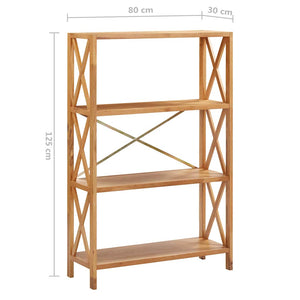 Ραφιέρα 4 Επιπέδων 80 x 30 x 125 εκ. Μασίφ Ξύλο Δρυός