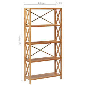Ραφιέρα 5 Επιπέδων 80 x 30 x 163,5 εκ. Μασίφ Ξύλο Δρυός
