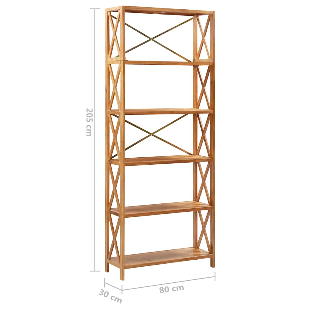 Ραφιέρα 6 Επιπέδων 80 x 30 x 205 εκ. Μασίφ Ξύλο Δρυός