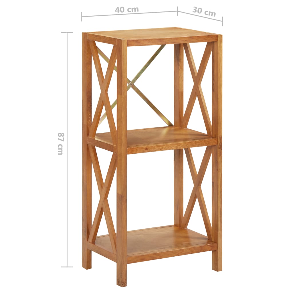 Ραφιέρα 3 Επιπέδων 40 x 30 x 87 εκ. Μασίφ Ξύλο Δρυός