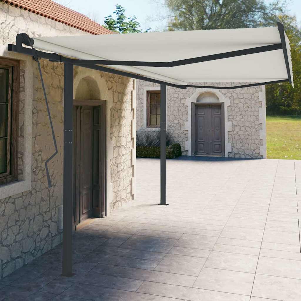 Στύλοι Τέντας Σετ Ανθρακί 450x245 εκ. από Σίδερο - Pakobazaar
