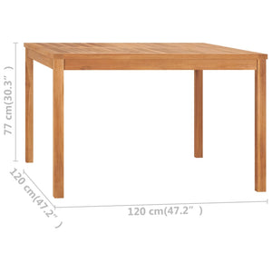Τραπεζαρία Κήπου 120 x 120 x 77 εκ. από Μασίφ Ξύλο Teak