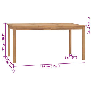 Τραπεζαρία Κήπου 160 x 80 x 77 εκ. από Μασίφ Ξύλο Teak