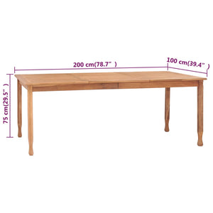 Τραπεζαρία Κήπου 200 x 100 x 75 εκ. από Μασίφ Ξύλο Teak - Pakobazaar