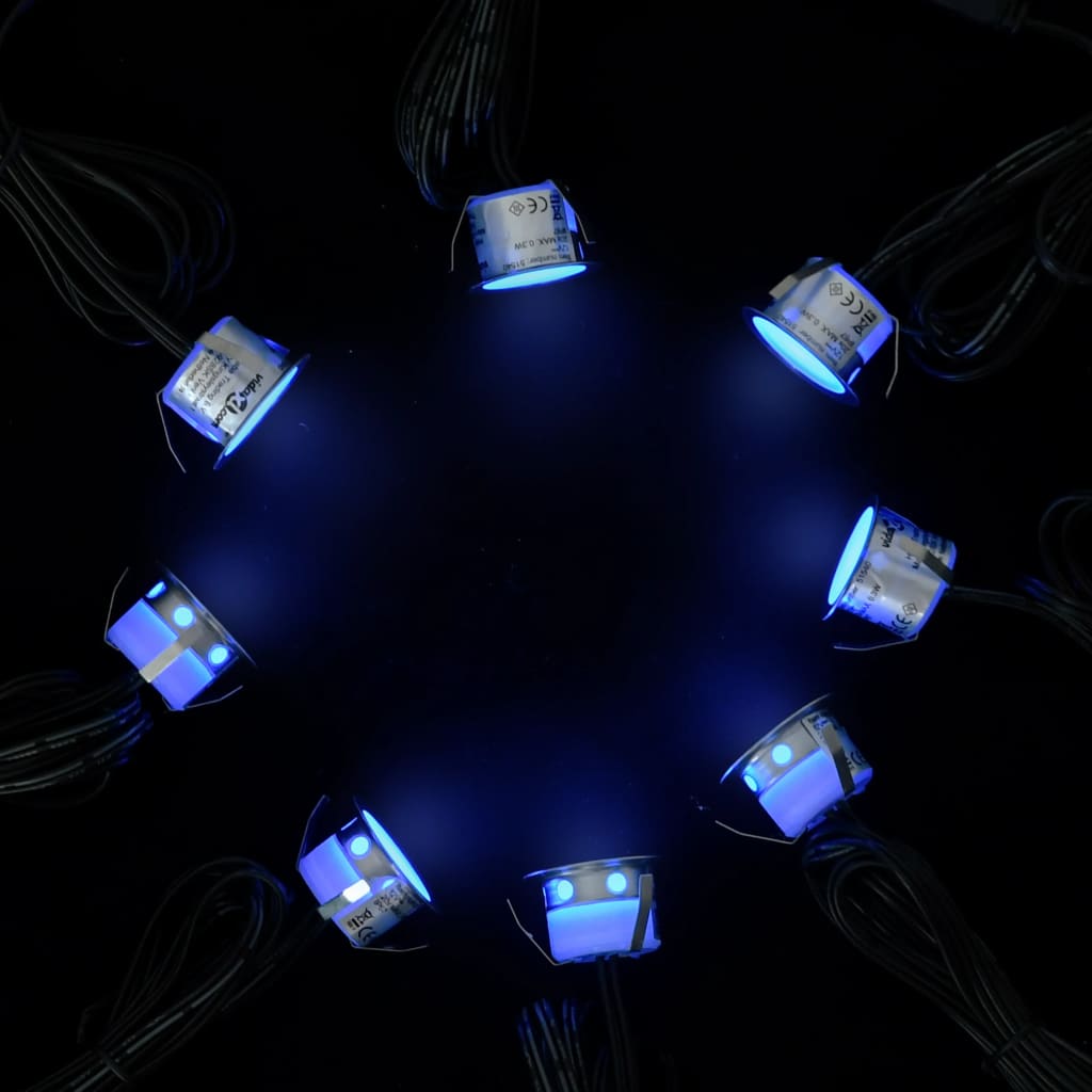 Σποτ Δαπέδου Χωνευτά LED 10 τεμ. Μπλε