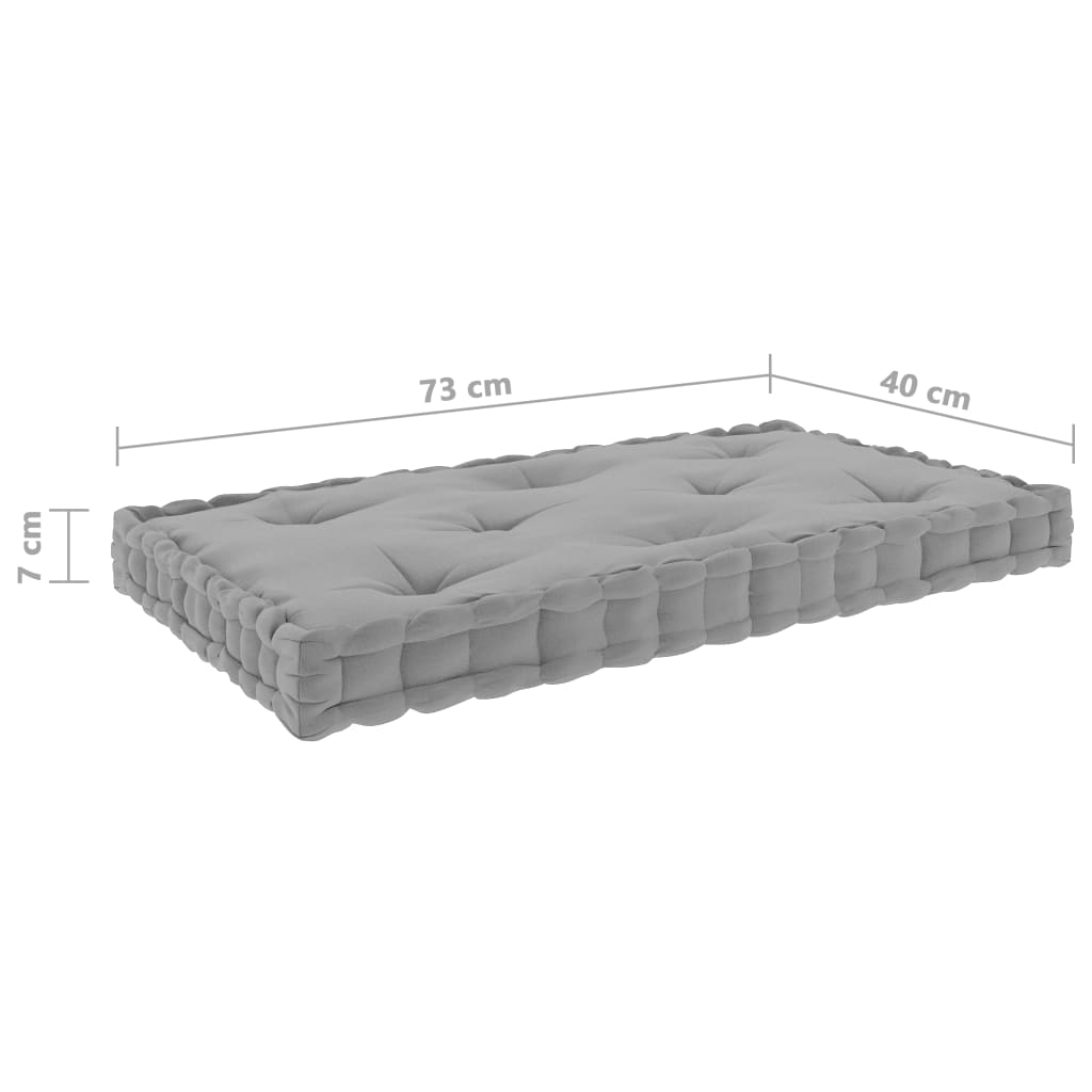 Μαξιλάρα Δαπέδου / Παλέτας Γκρι 73 x 40 x 7 εκ. Βαμβακερή - Pakobazaar