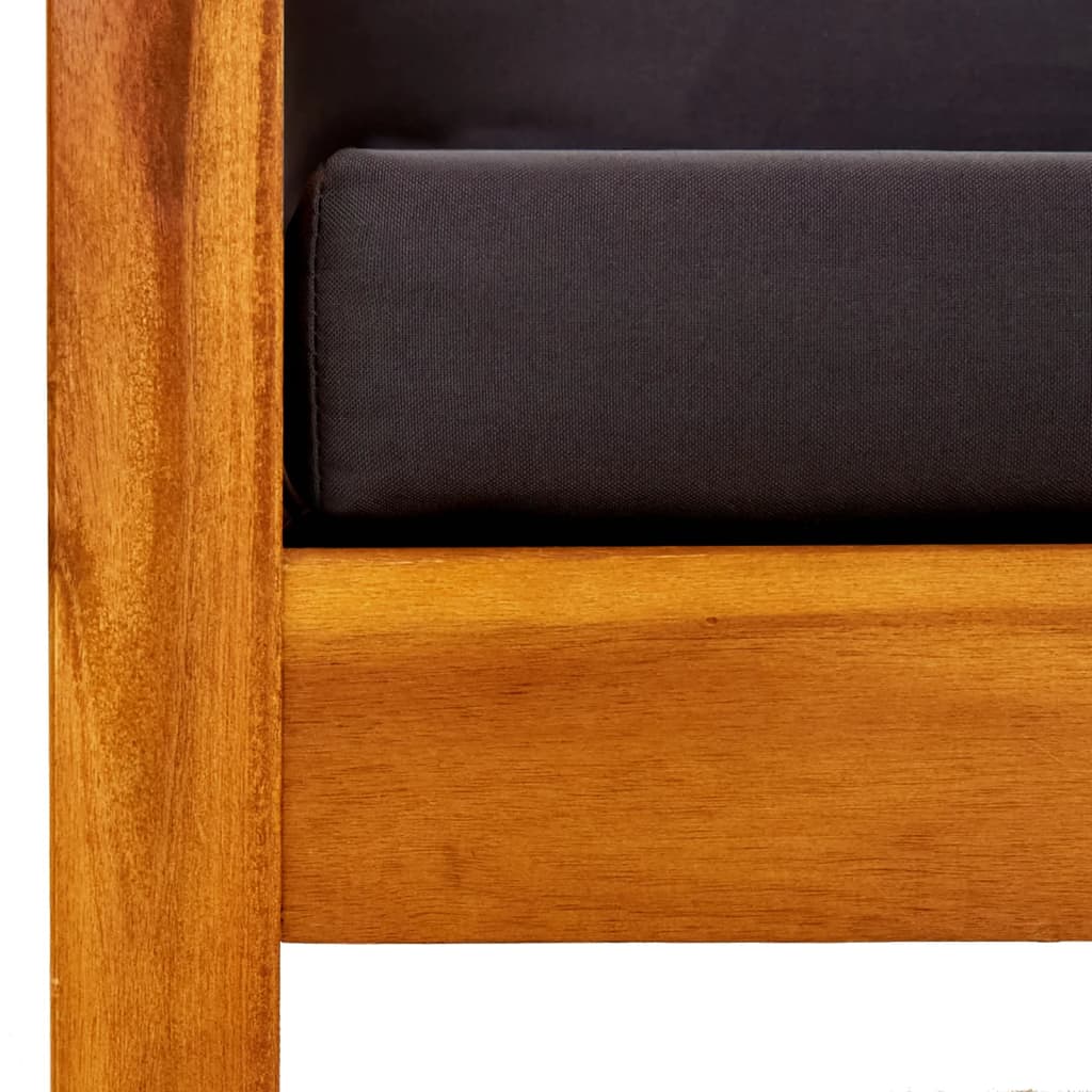 Παγκάκι Κήπου με Σκίαστρο και Υποπόδια από Μασίφ Ξύλο Ακακίας - PAKOBAZAAR