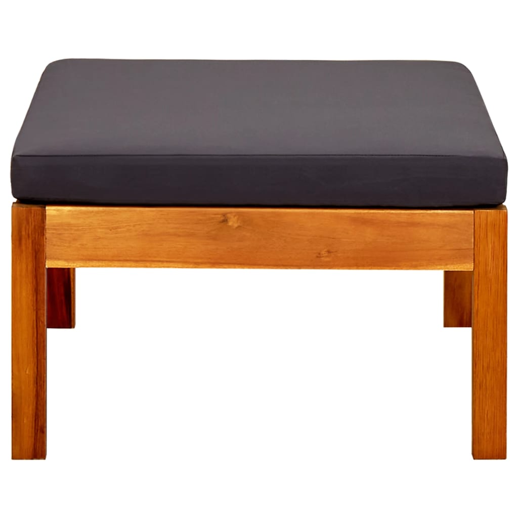 Παγκάκι Κήπου με Σκίαστρο και Υποπόδια από Μασίφ Ξύλο Ακακίας - PAKOBAZAAR