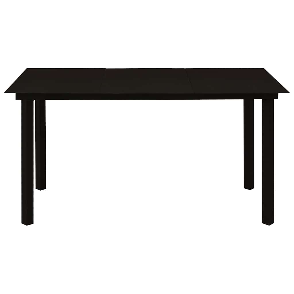 Σετ Τραπεζαρίας Κήπου 5 τεμ. Μαύρο Ατσάλι Βαμβακερό Σχοινί - PAKOBAZAAR