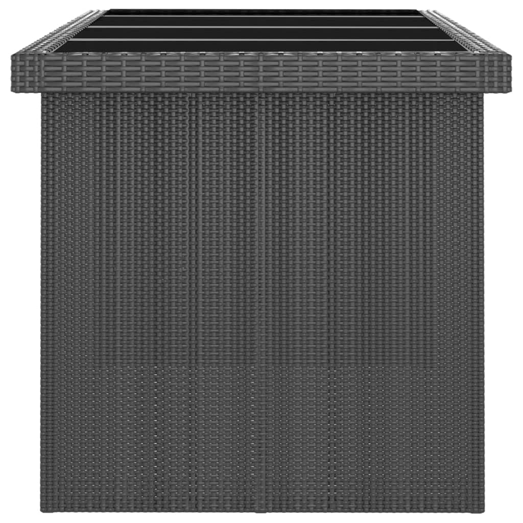 Σετ Τραπεζαρίας Εξ. Χώρου 9 τεμ. Μαύρο Συνθ. Ρατάν με Μαξιλάρια - PAKOBAZAAR