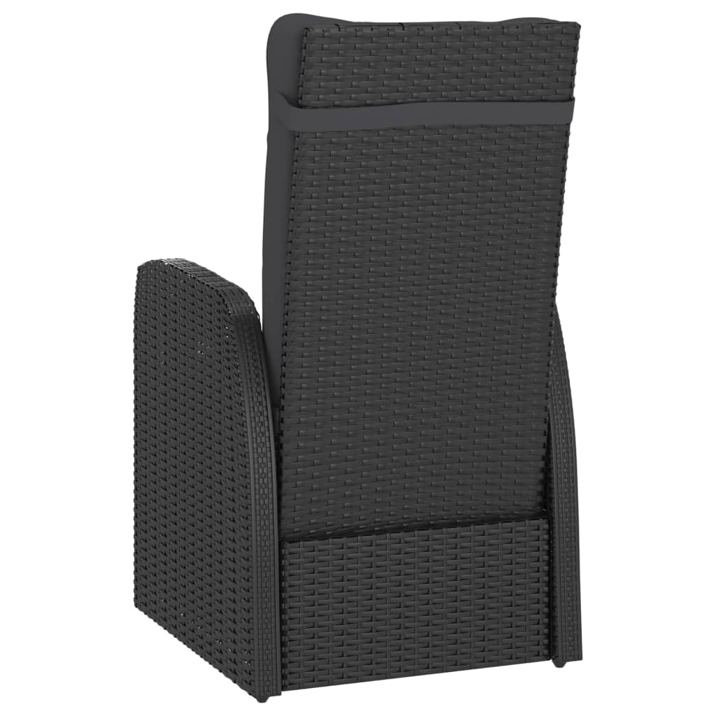 Σετ Τραπεζαρίας Εξ. Χώρου 11 τεμ Μαύρο Συνθ. Ρατάν με Μαξιλάρια - PAKOBAZAAR