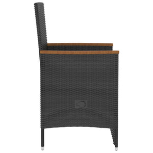 Σετ Τραπεζαρίας Εξ. Χώρου 5 τεμ. Μαύρο Συνθ. Ρατάν με Μαξιλάρια - PAKOBAZAAR