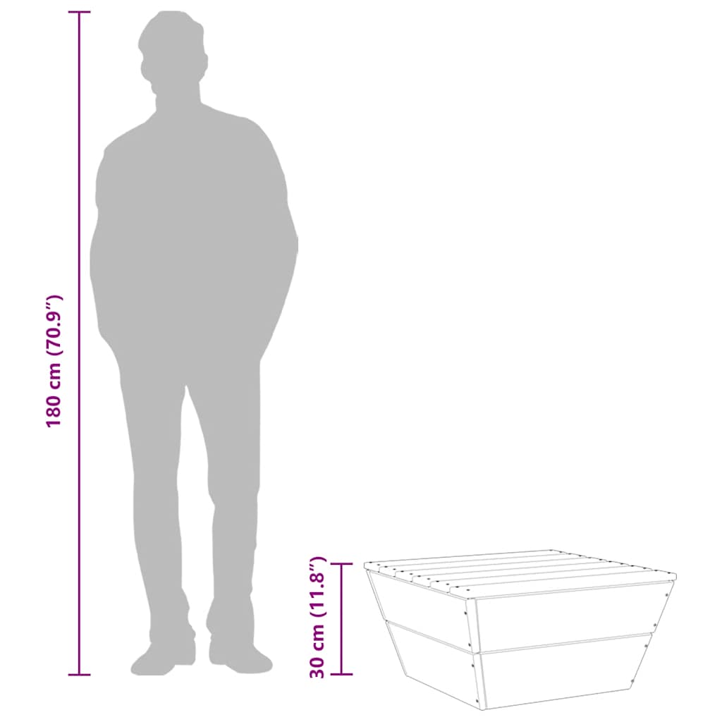 Τραπέζια Κήπου 2 τεμ. 60x60x30 εκ. Εμποτισμένο Ξύλο Ερυθρελάτης