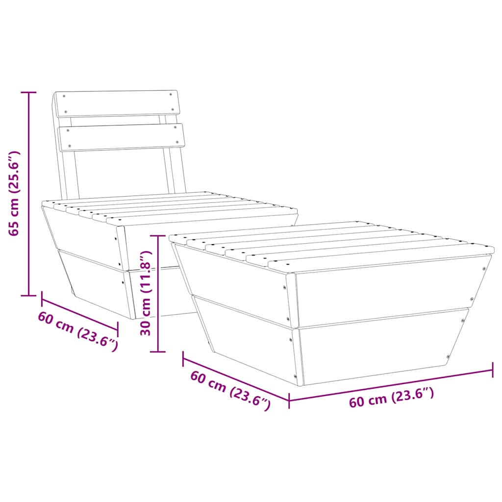 Σαλόνι Κήπου 2 Τεμαχίων από Εμποτισμένο Ξύλο Ερυθρελάτης