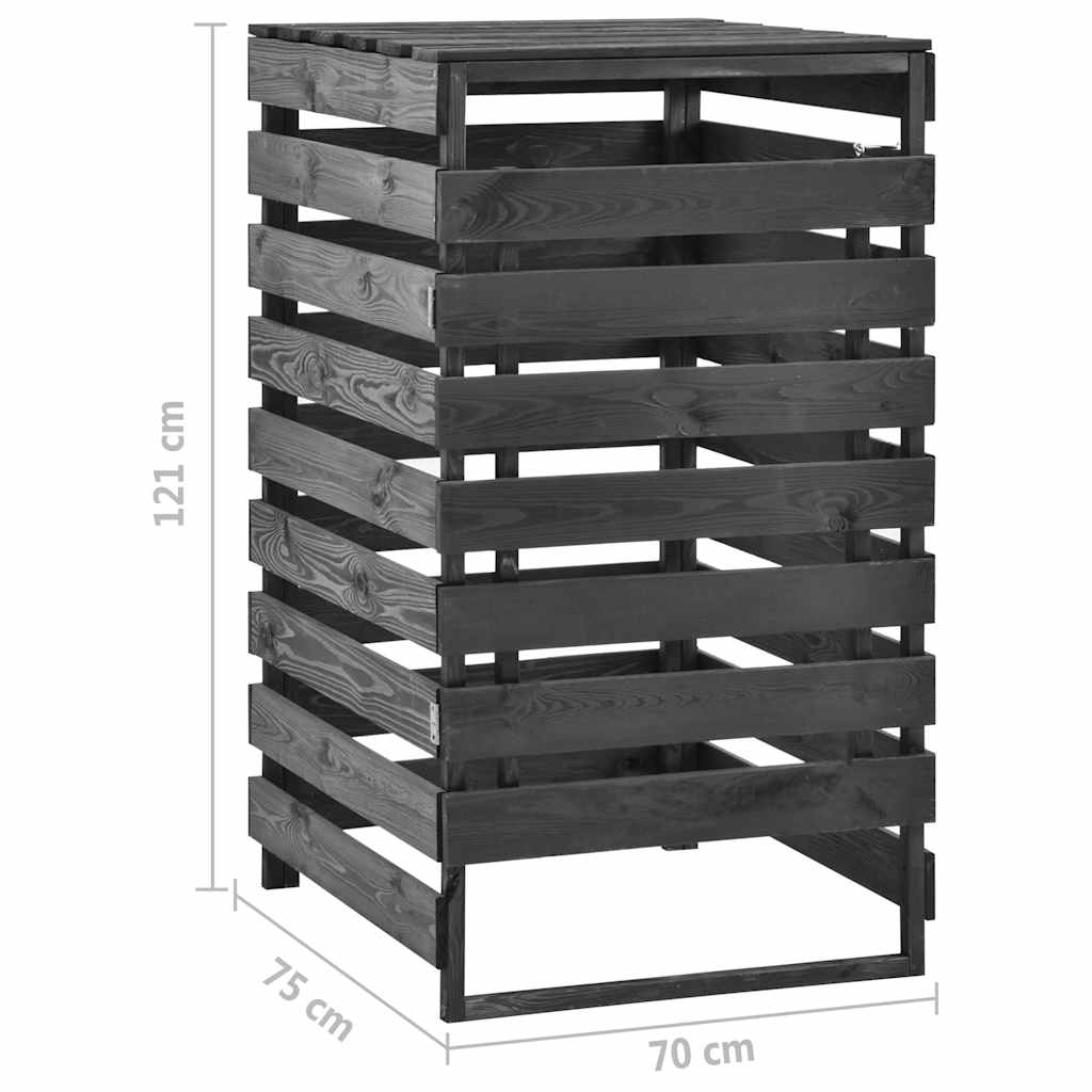 Πλαίσιο Μονό για Κάδους 70x75x121 εκ. από Βαμμένο Μασίφ Πεύκο