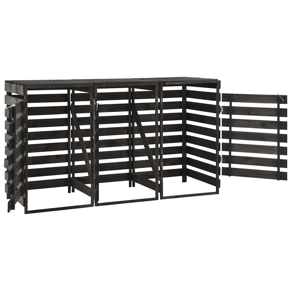 Πλαίσιο Τριπλό για Κάδους 210x75x121 εκ. Βαμμένο Μασίφ Πεύκο