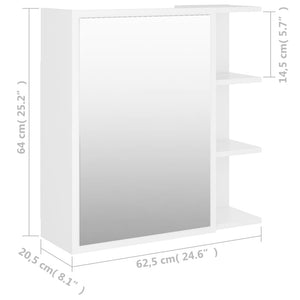 Καθρέφτης Μπάνιου Λευκός 62,5 x 20,5 x 64 εκ. από Επεξ. Ξύλο