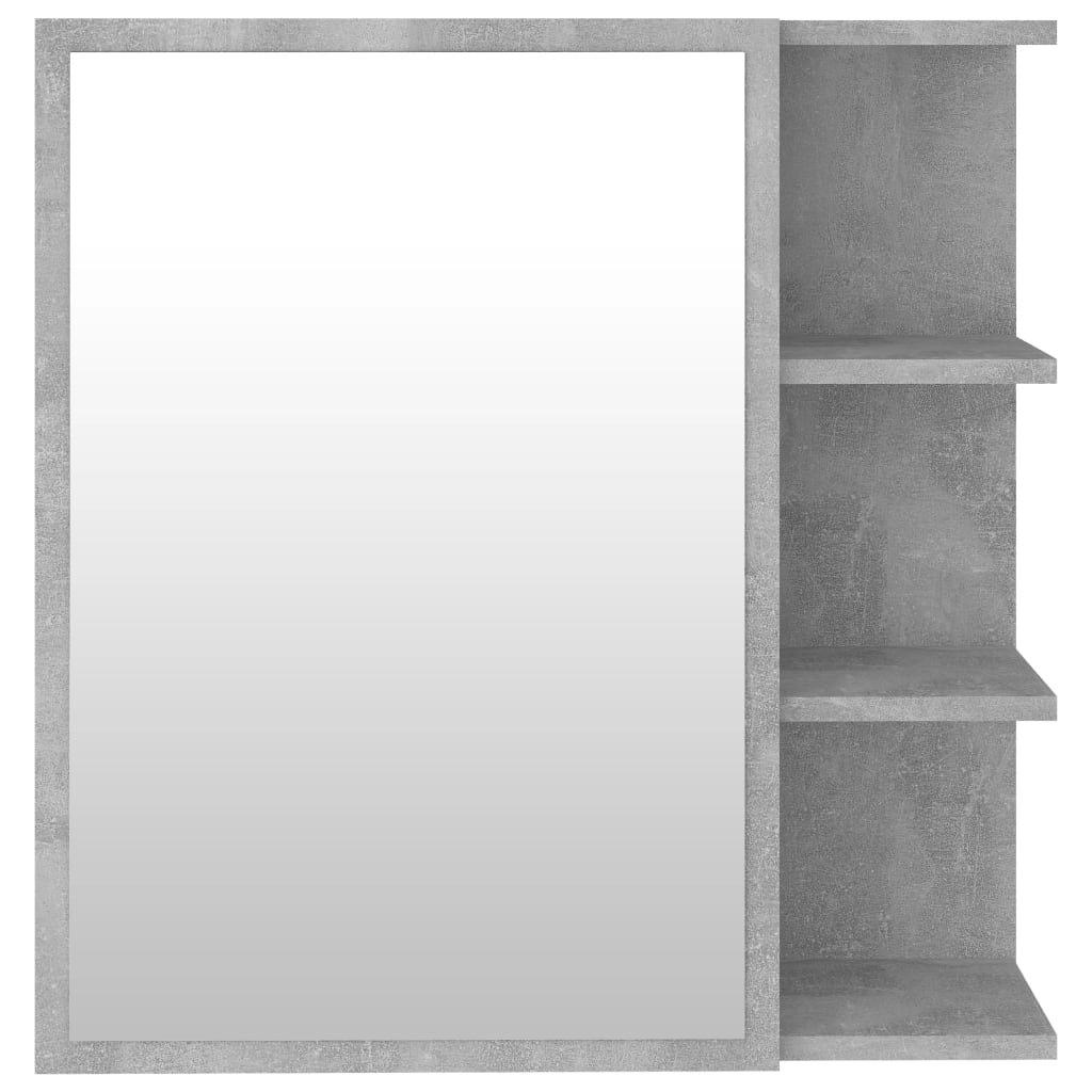 Καθρέφτης Μπάνιου Γκρι Σκυροδέματος 62,5x20,5x64 εκ Επεξ. Ξύλο