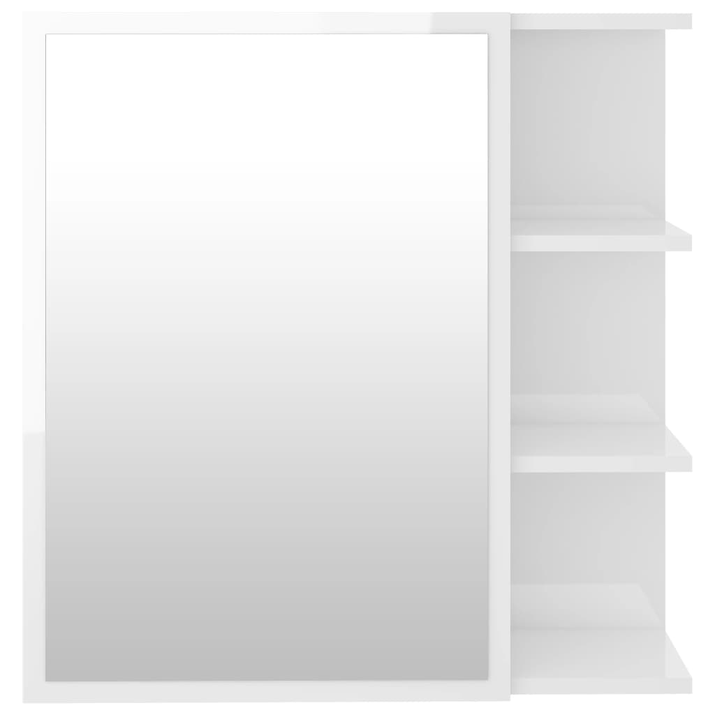 Καθρέφτης Μπάνιου Γυαλιστερό Λευκό 62,5x20,5x64 εκ. Επεξ. Ξύλο