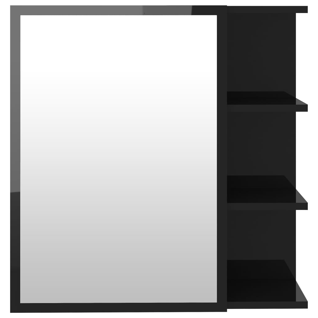 Καθρέφτης Μπάνιου Γυαλιστερό Μαύρο 62,5x20,5x64 εκ. Επεξ. Ξύλο
