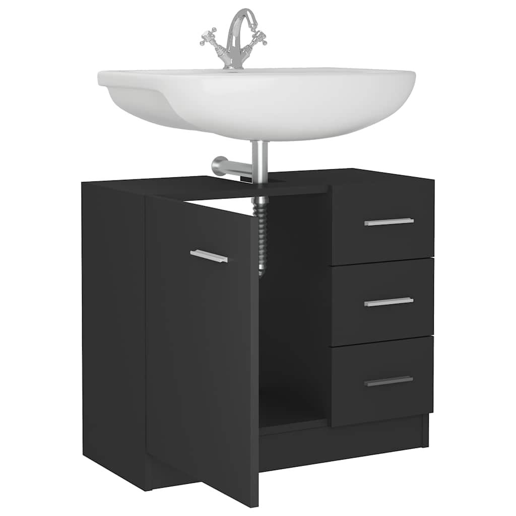 Ντουλάπι Νιπτήρα Γκρι 63x30x54 εκ. Μοριοσανίδα