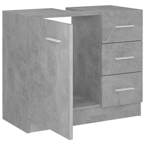 Ντουλάπι Νιπτήρα Γκρι του Σκυροδέματος 63x30x54 εκ. Επεξ. Ξύλο