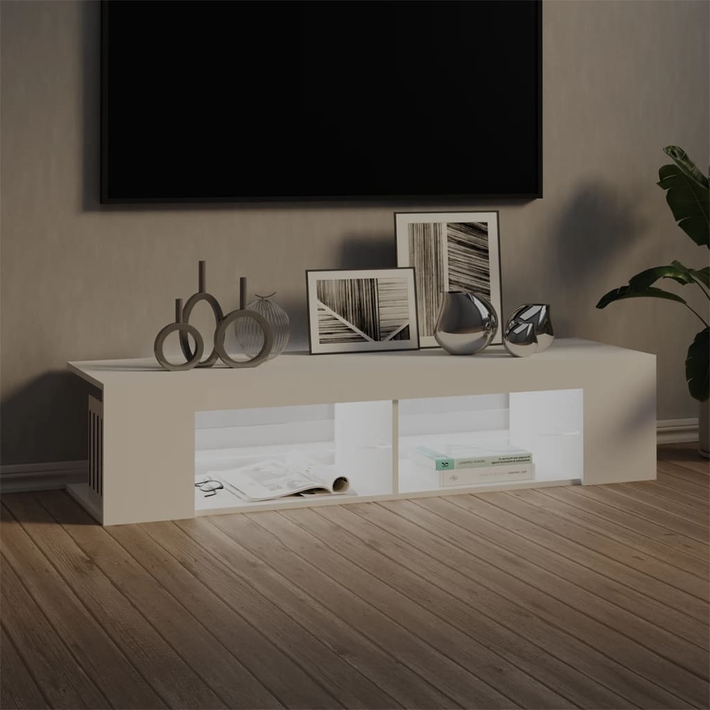 Έπιπλο Τηλεόρασης με LED Λευκό 135x39x30 εκ. - Pakobazaar