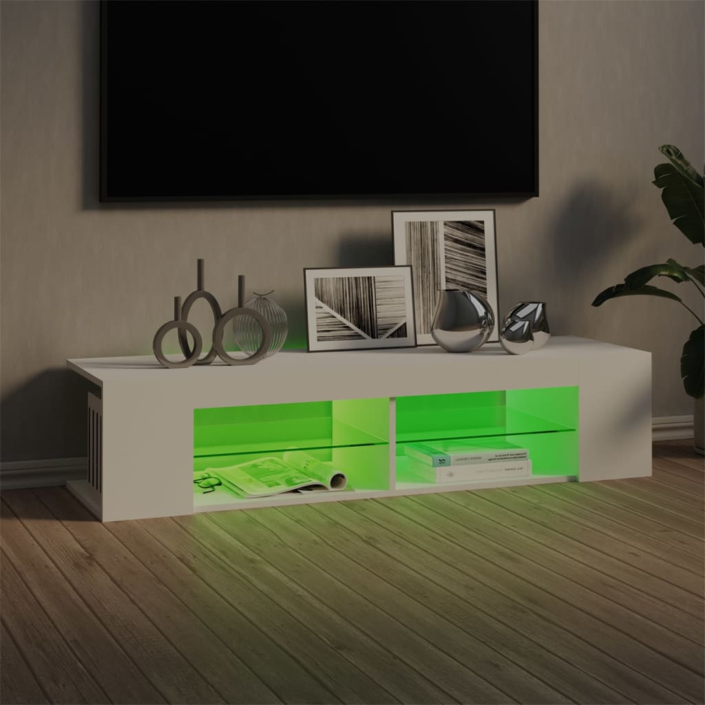 Έπιπλο Τηλεόρασης με LED Λευκό 135x39x30 εκ. - Pakobazaar