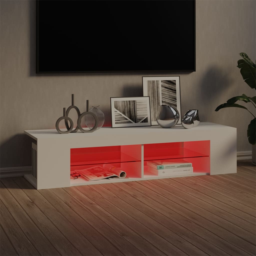 Έπιπλο Τηλεόρασης με LED Λευκό 135x39x30 εκ. - Pakobazaar