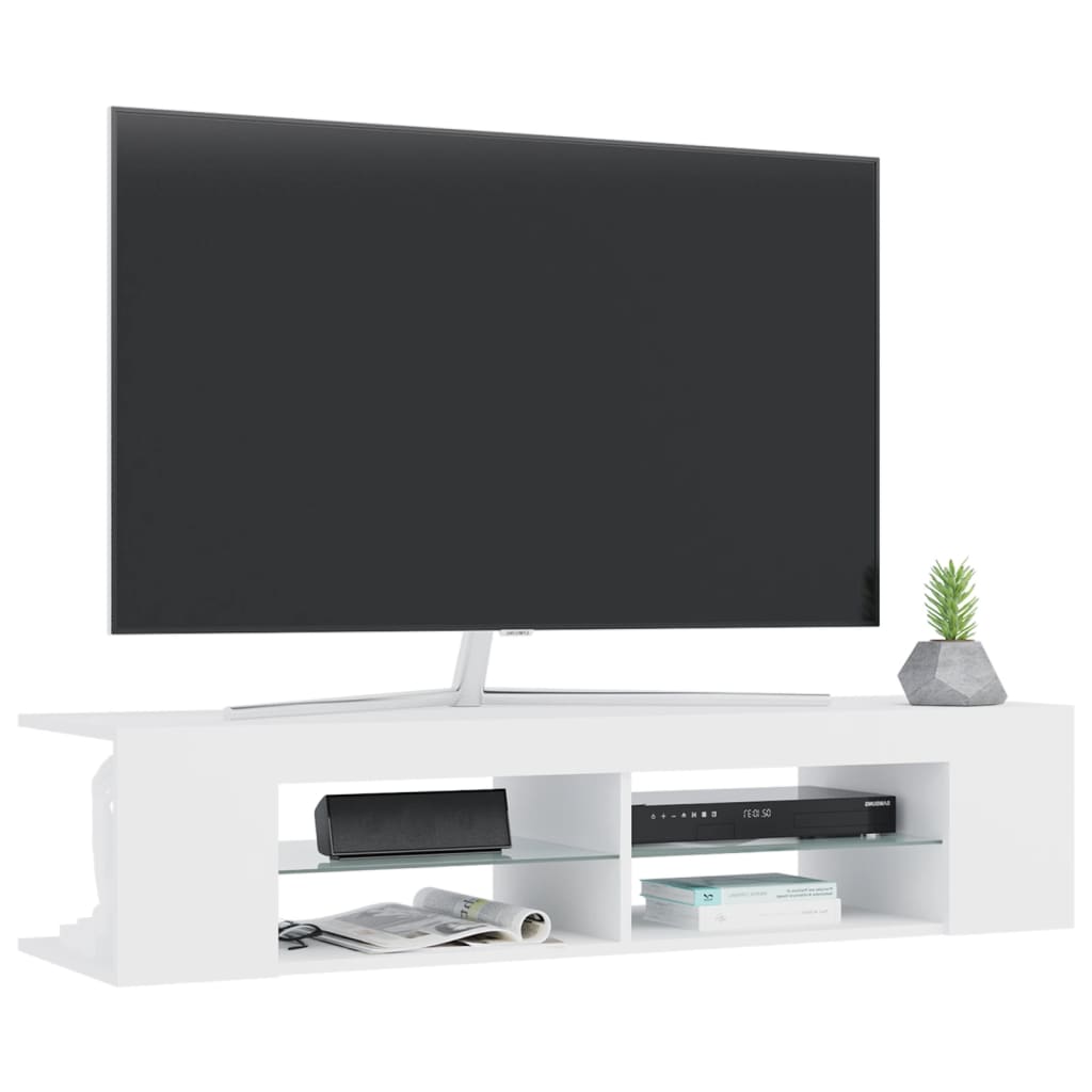 Έπιπλο Τηλεόρασης με LED Λευκό 135x39x30 εκ. - Pakobazaar
