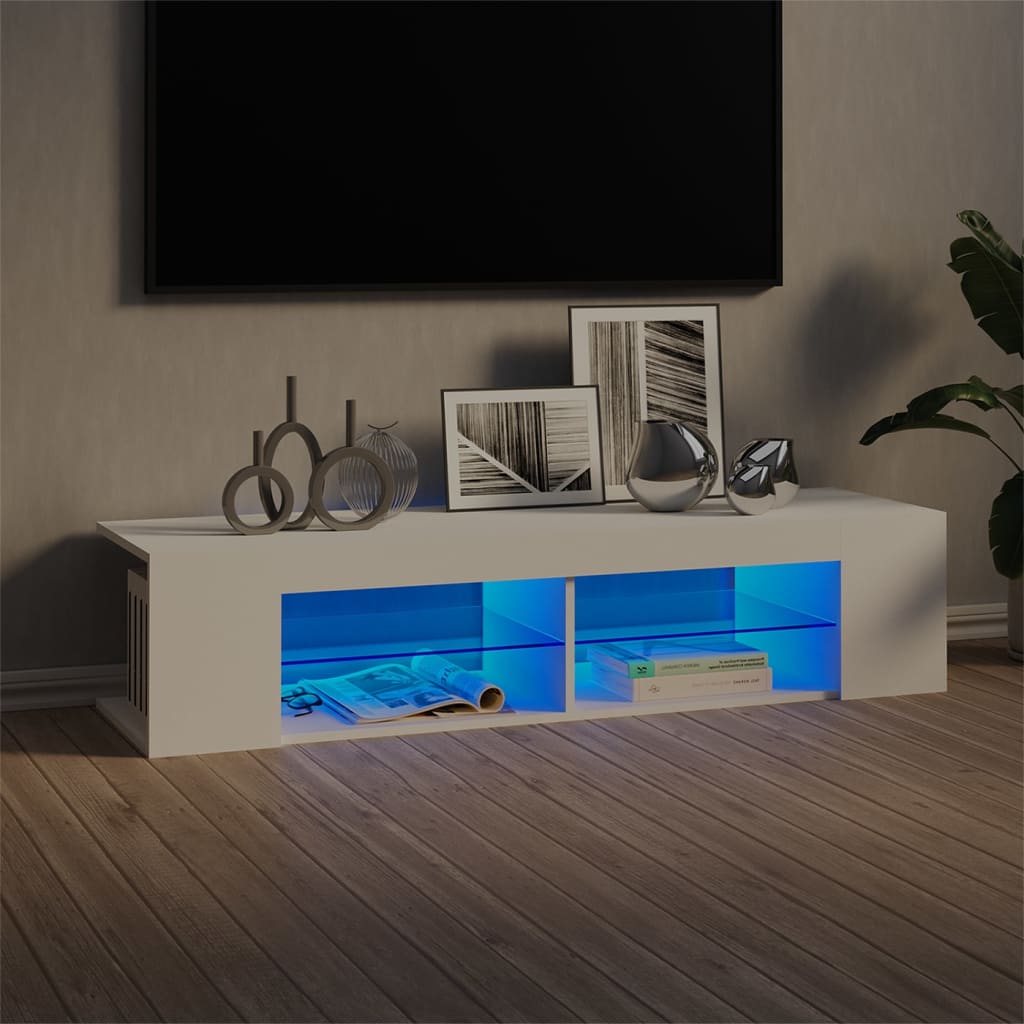 Έπιπλο Τηλεόρασης με LED Λευκό 135x39x30 εκ. - Pakobazaar