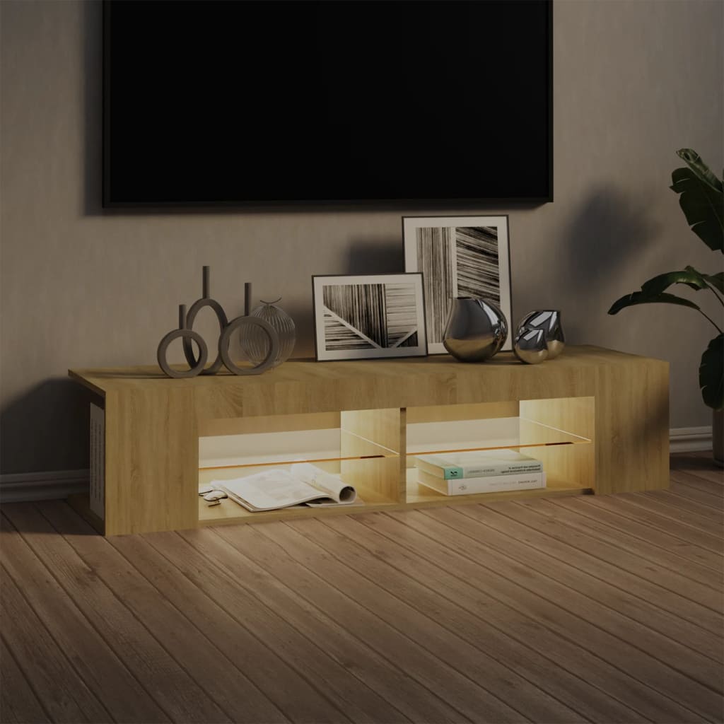 Έπιπλο Τηλεόρασης με LED Sonoma Δρυς 135x39x30 εκ. - Pakobazaar