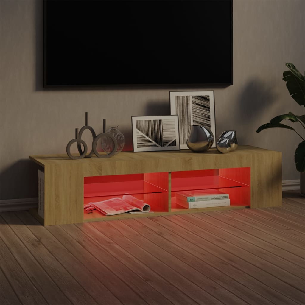 Έπιπλο Τηλεόρασης με LED Sonoma Δρυς 135x39x30 εκ. - Pakobazaar