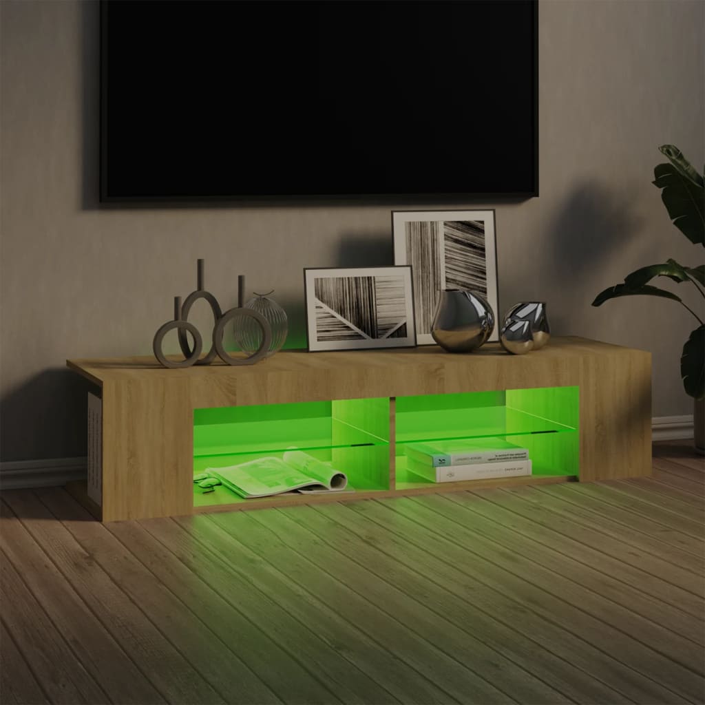Έπιπλο Τηλεόρασης με LED Sonoma Δρυς 135x39x30 εκ. - Pakobazaar