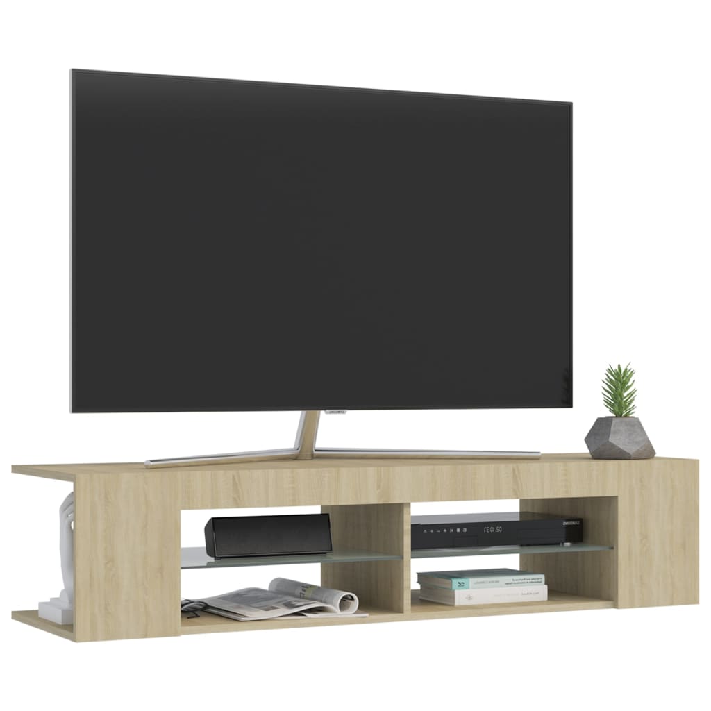 Έπιπλο Τηλεόρασης με LED Sonoma Δρυς 135x39x30 εκ. - Pakobazaar