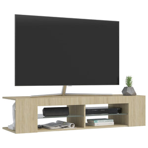 Έπιπλο Τηλεόρασης με LED Sonoma Δρυς 135x39x30 εκ. - Pakobazaar