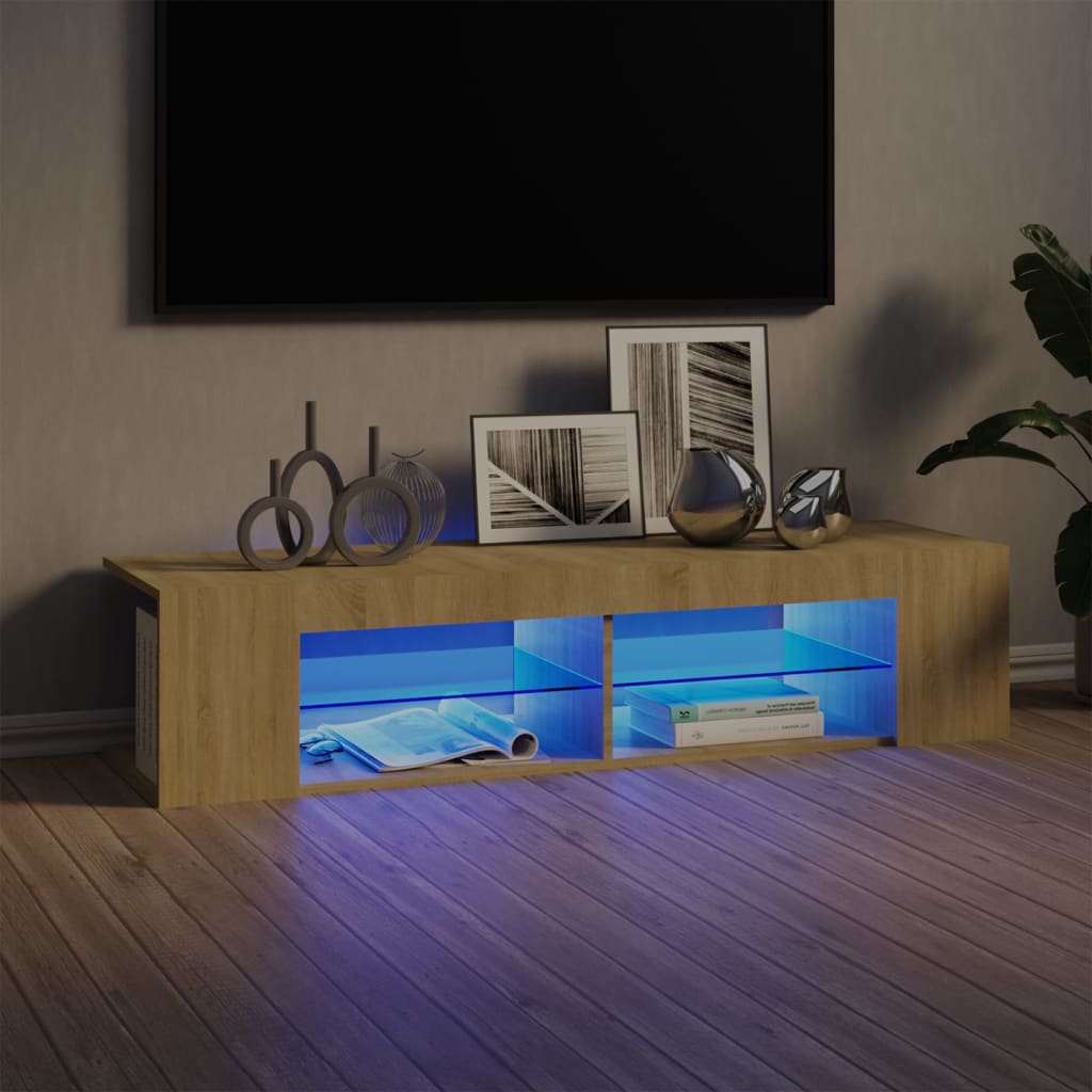 Έπιπλο Τηλεόρασης με LED Sonoma Δρυς 135x39x30 εκ. - Pakobazaar