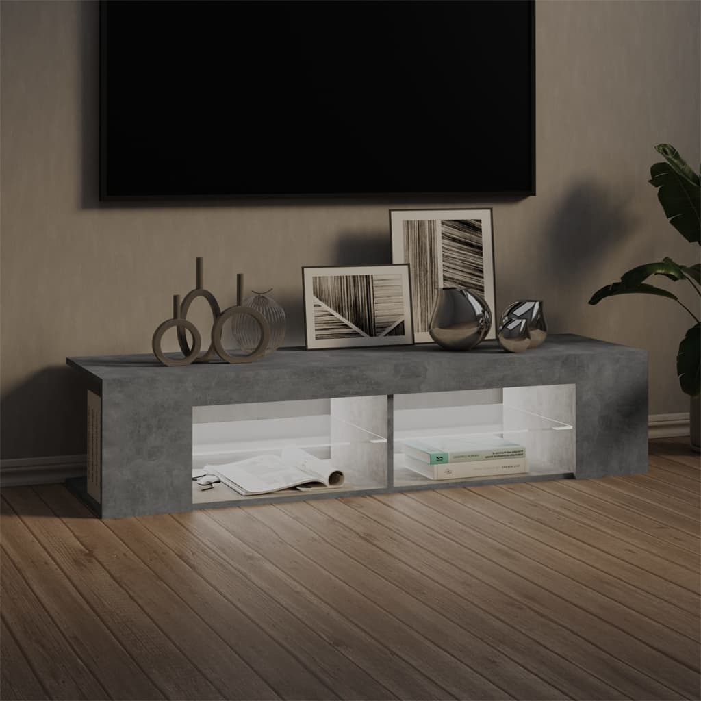 Έπιπλο Τηλεόρασης με LED Γκρι Σκυροδέματος 135x39x30 εκ. - Pakobazaar