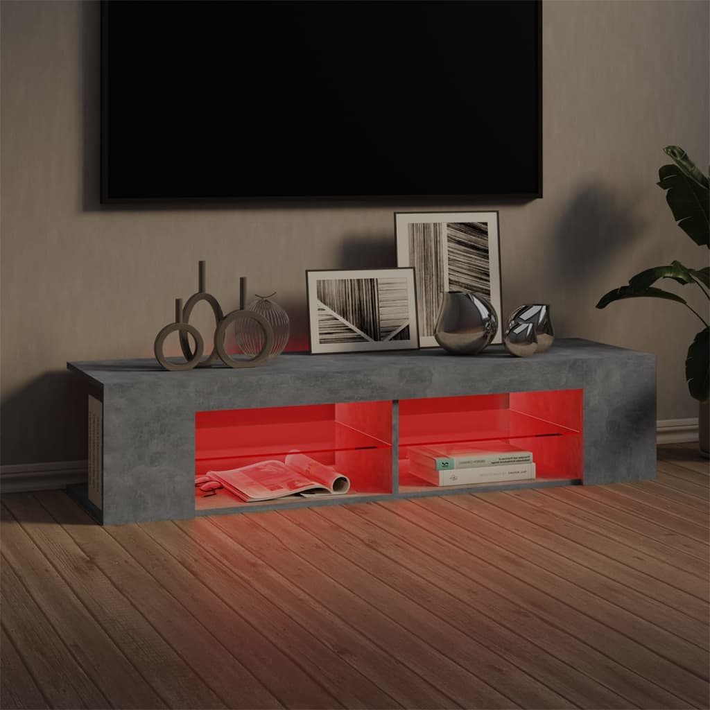 Έπιπλο Τηλεόρασης με LED Γκρι Σκυροδέματος 135x39x30 εκ. - Pakobazaar