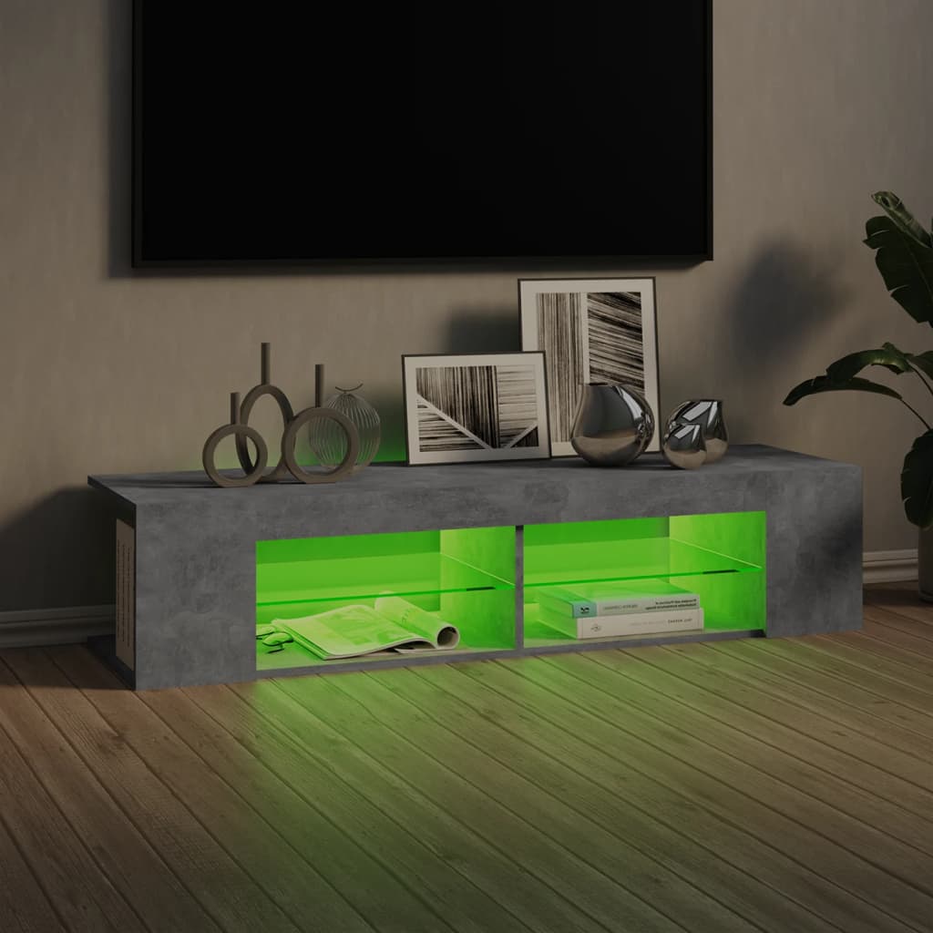 Έπιπλο Τηλεόρασης με LED Γκρι Σκυροδέματος 135x39x30 εκ. - Pakobazaar