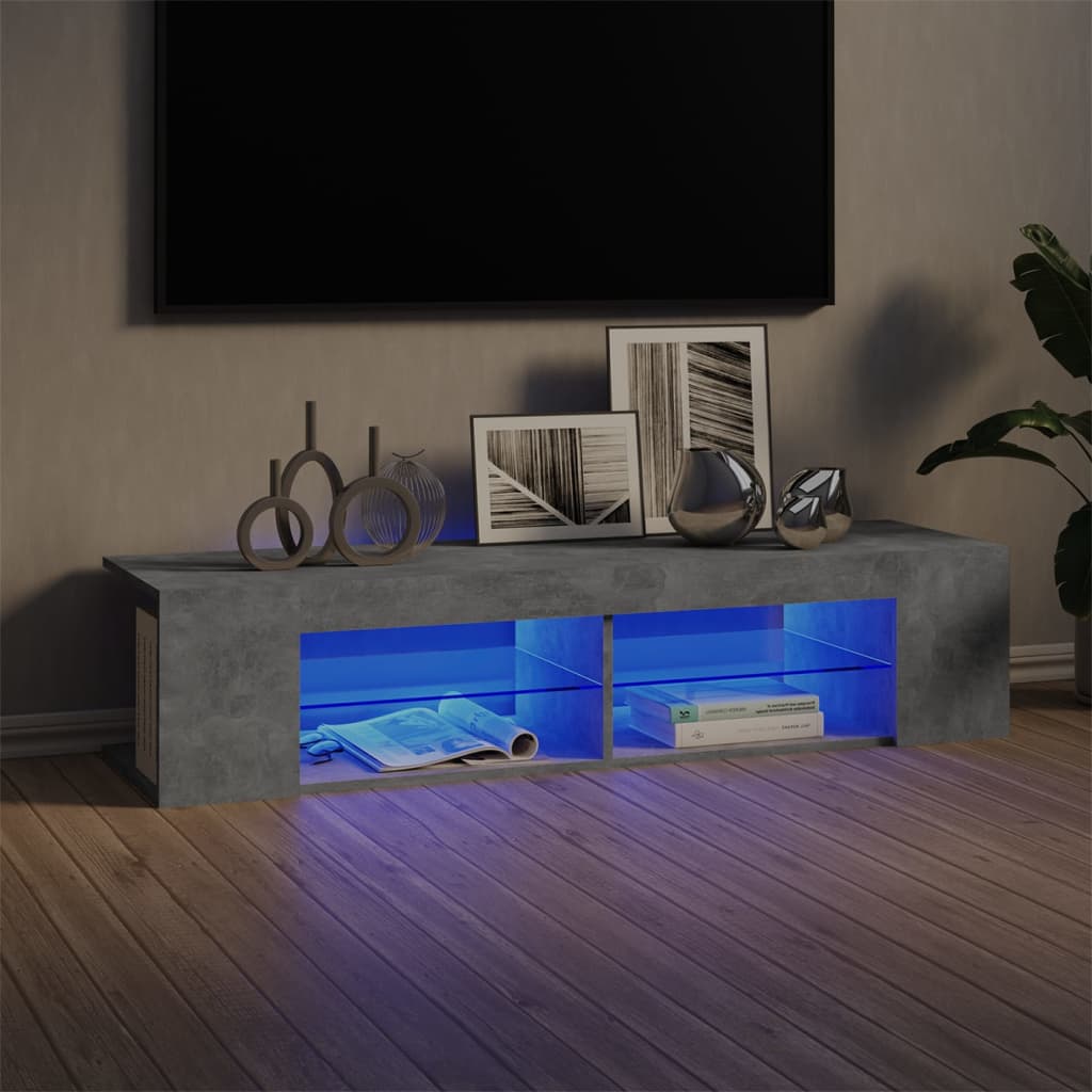 Έπιπλο Τηλεόρασης με LED Γκρι Σκυροδέματος 135x39x30 εκ. - Pakobazaar