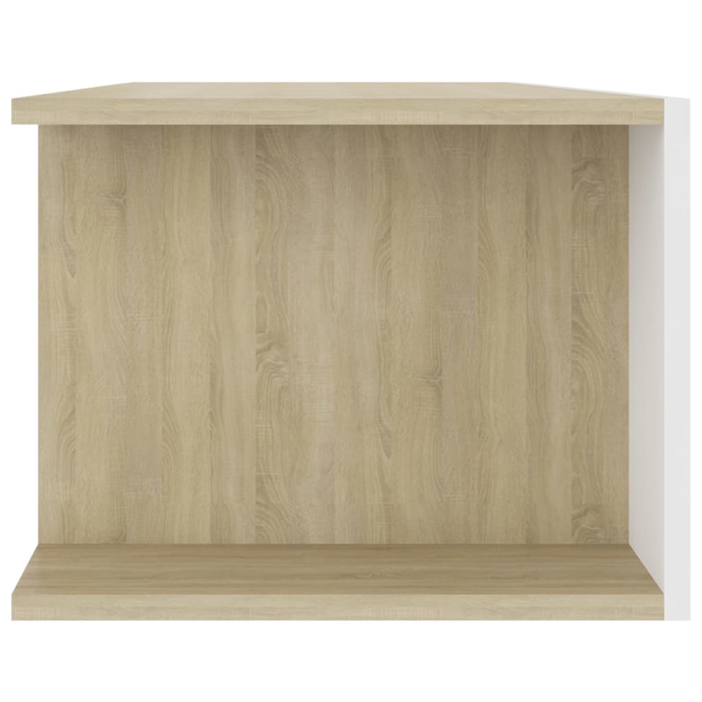 Έπιπλο Τηλεόρασης με LED Λευκό/Sonoma Δρυς 135x39x30 εκ.