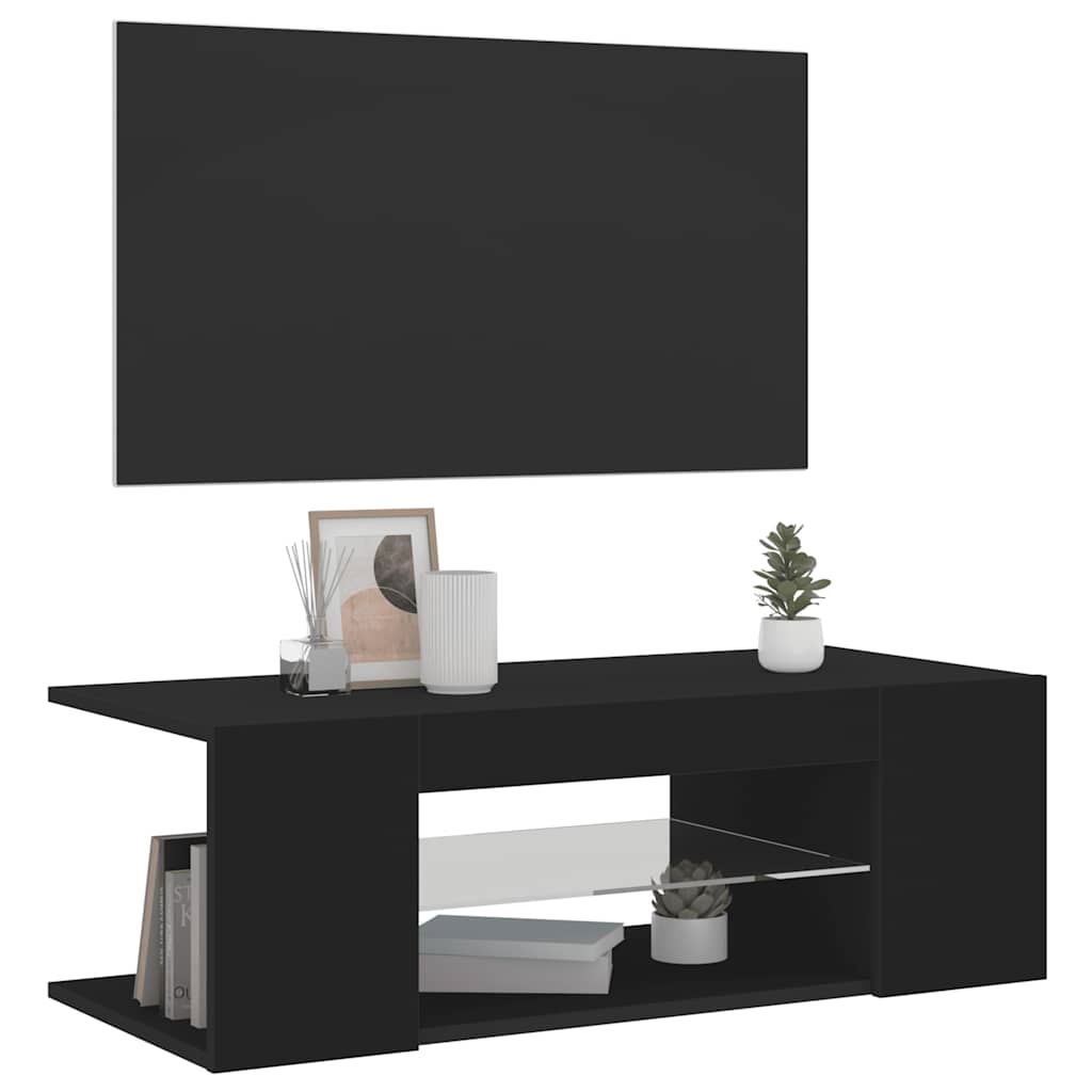 Έπιπλο Τηλεόρασης με LED Μαύρο 90x39x30 εκ. - Pakobazaar
