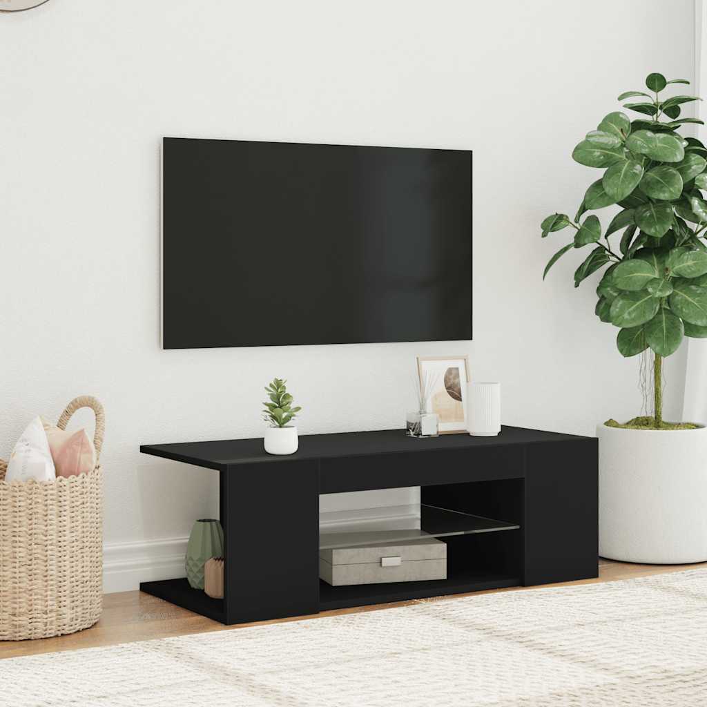 Έπιπλο Τηλεόρασης με LED Μαύρο 90x39x30 εκ. - Pakobazaar