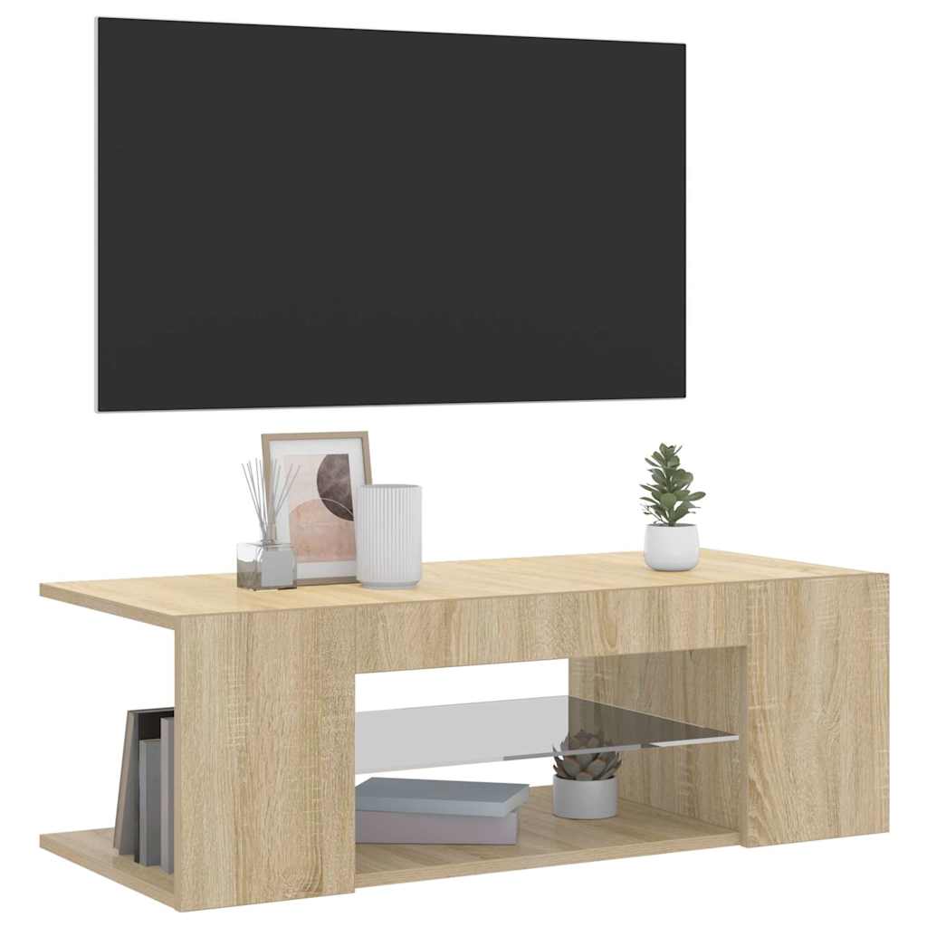 Έπιπλο Τηλεόρασης με LED Sonoma Δρυς 90x39x30 εκ. - Pakobazaar