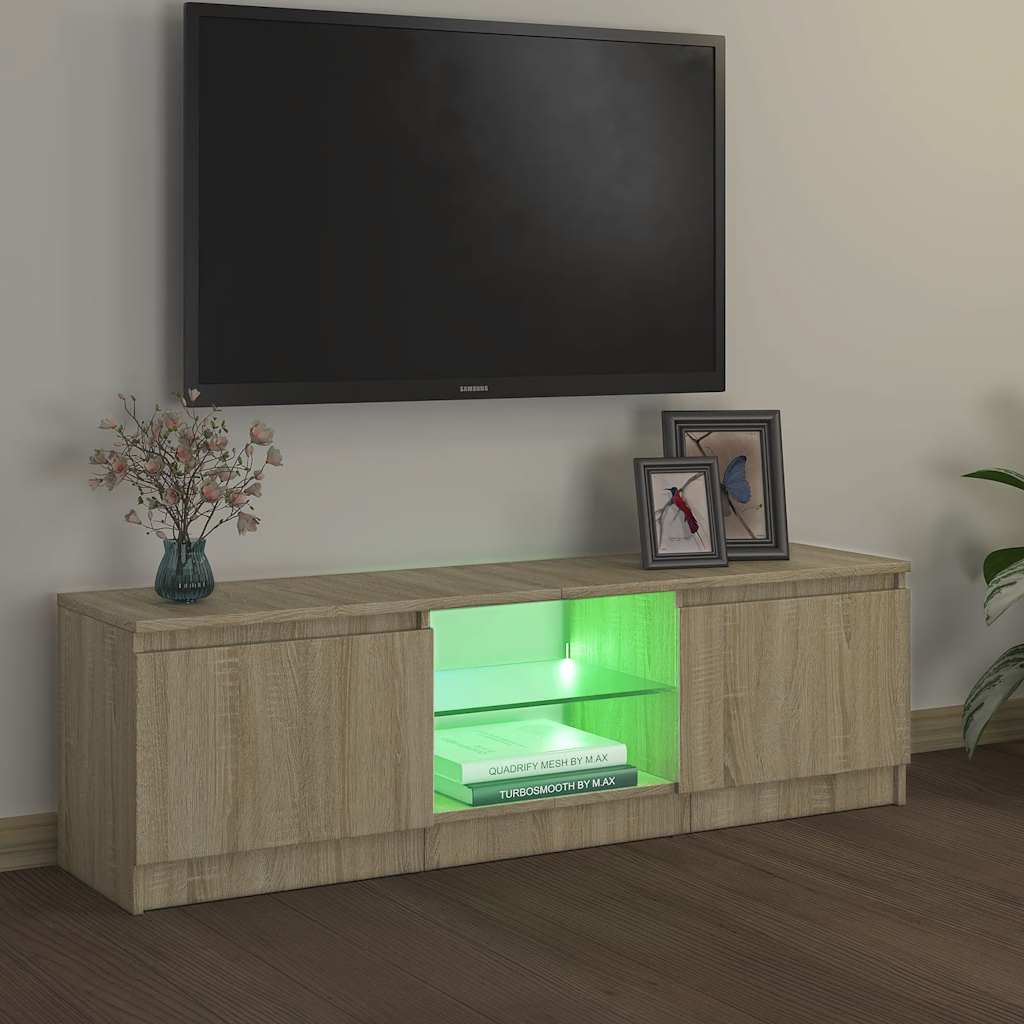 Έπιπλο Τηλεόρασης με LED Sonoma Δρυς 120 x 30 x 36 εκ. - Pakobazaar