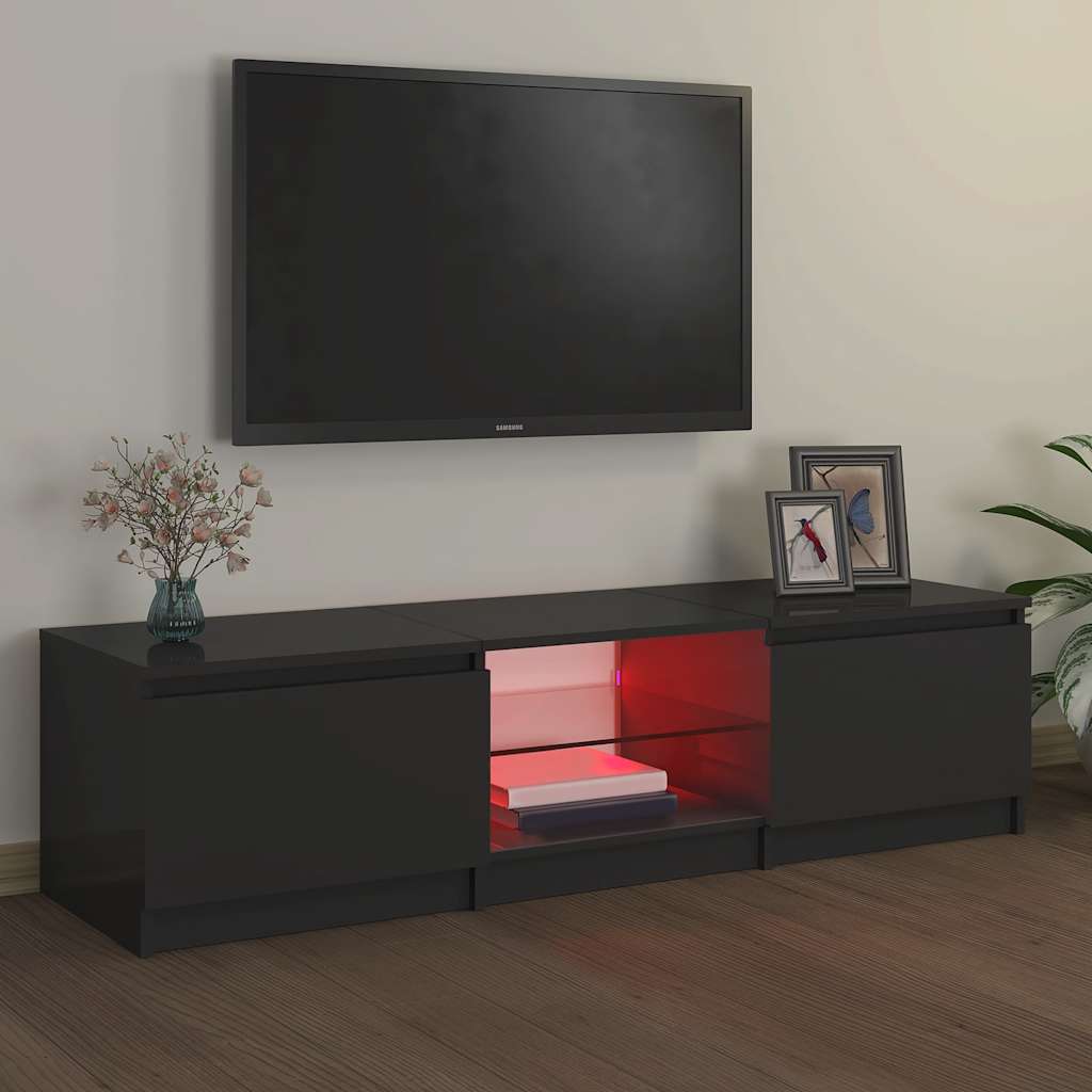Έπιπλο Τηλεόρασης με LED Γκρι 140x40x36 εκ.