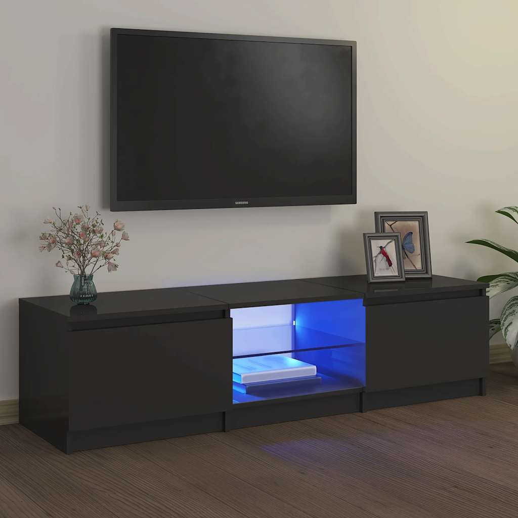 Έπιπλο Τηλεόρασης με LED Γκρι 140x40x36 εκ.