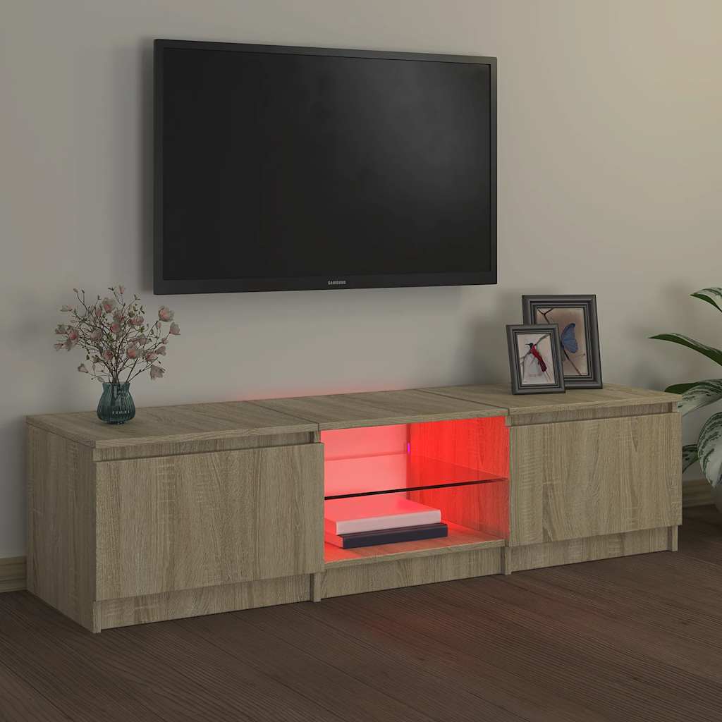Έπιπλο Τηλεόρασης με LED Sonoma Δρυς 140x40x36 εκ. - Pakobazaar